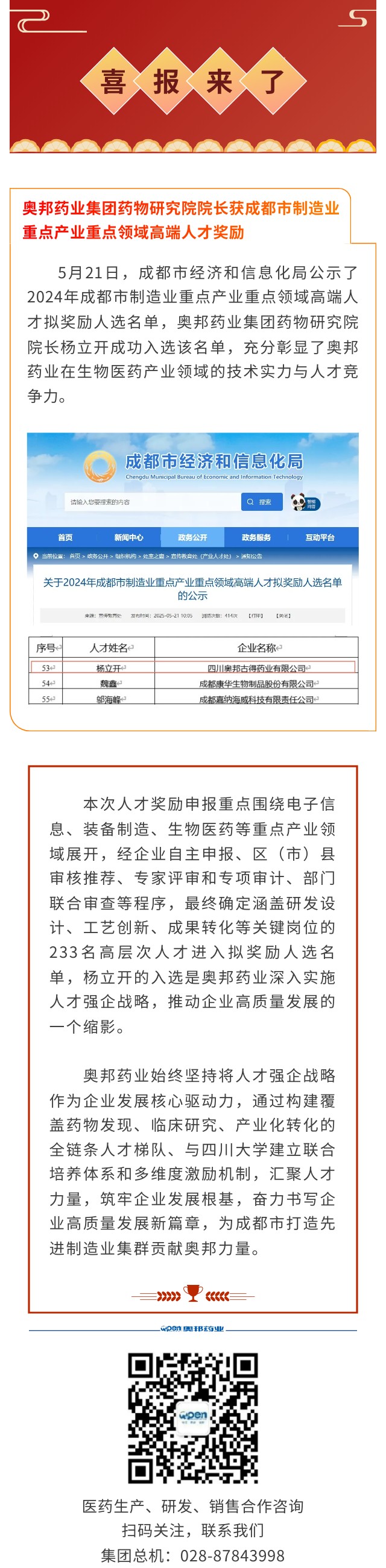 奧邦藥業(yè)集團藥物研究院院長獲2024年成都市制造業(yè)重點產(chǎn)業(yè)重點領域高端人才獎勵.jpg